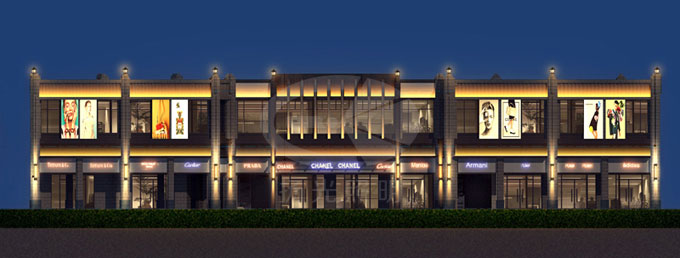 商業街夜景照明設計效果圖