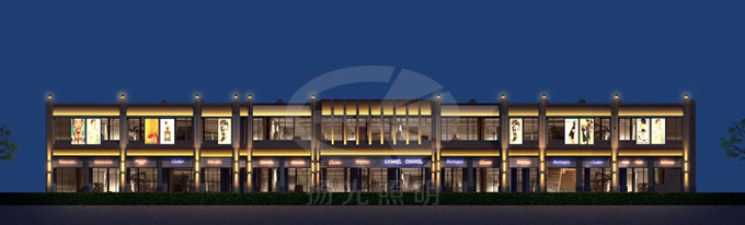 商業街夜景照明設計效果圖