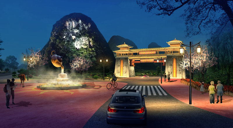 自然景區文旅燈光效果圖