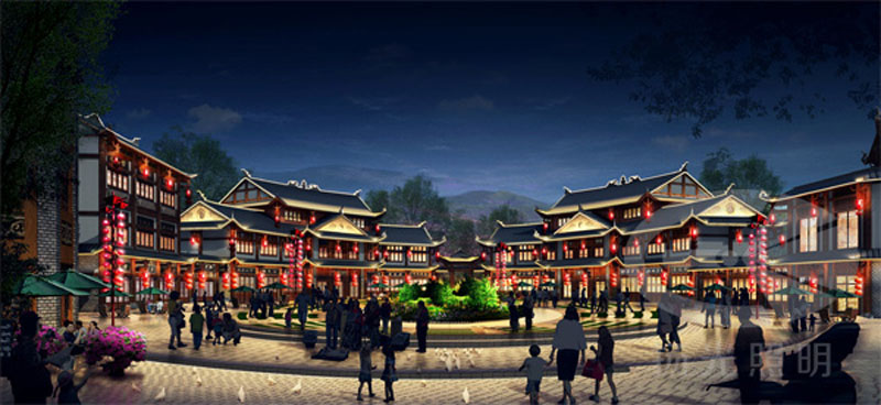 古鎮夜游燈光設計效果圖