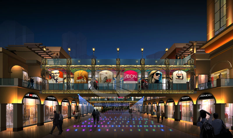 商業(yè)街照明設計效果圖一