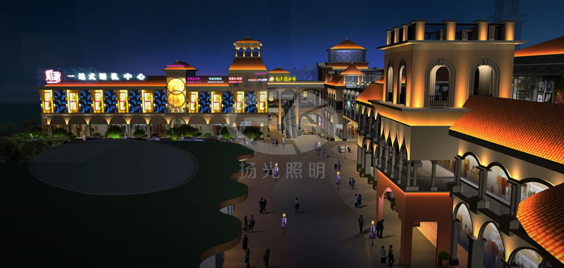商業街景觀燈光設計效果圖