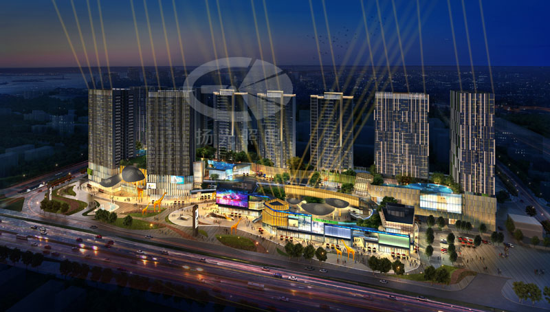 商業綜合體燈光設計鳥瞰圖